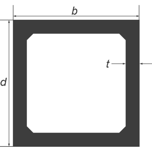 90 x 90 x 6.0 square hollow section S235