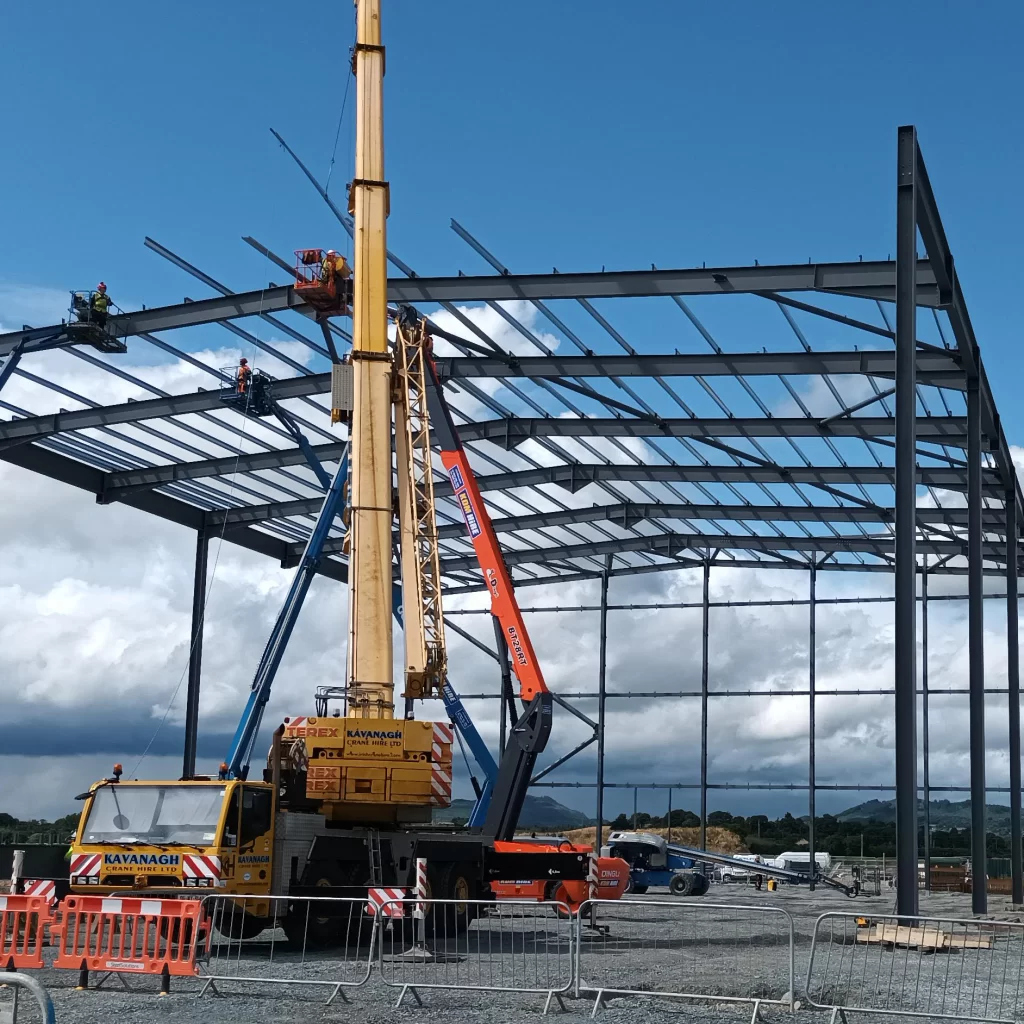 structural steel frame building construction